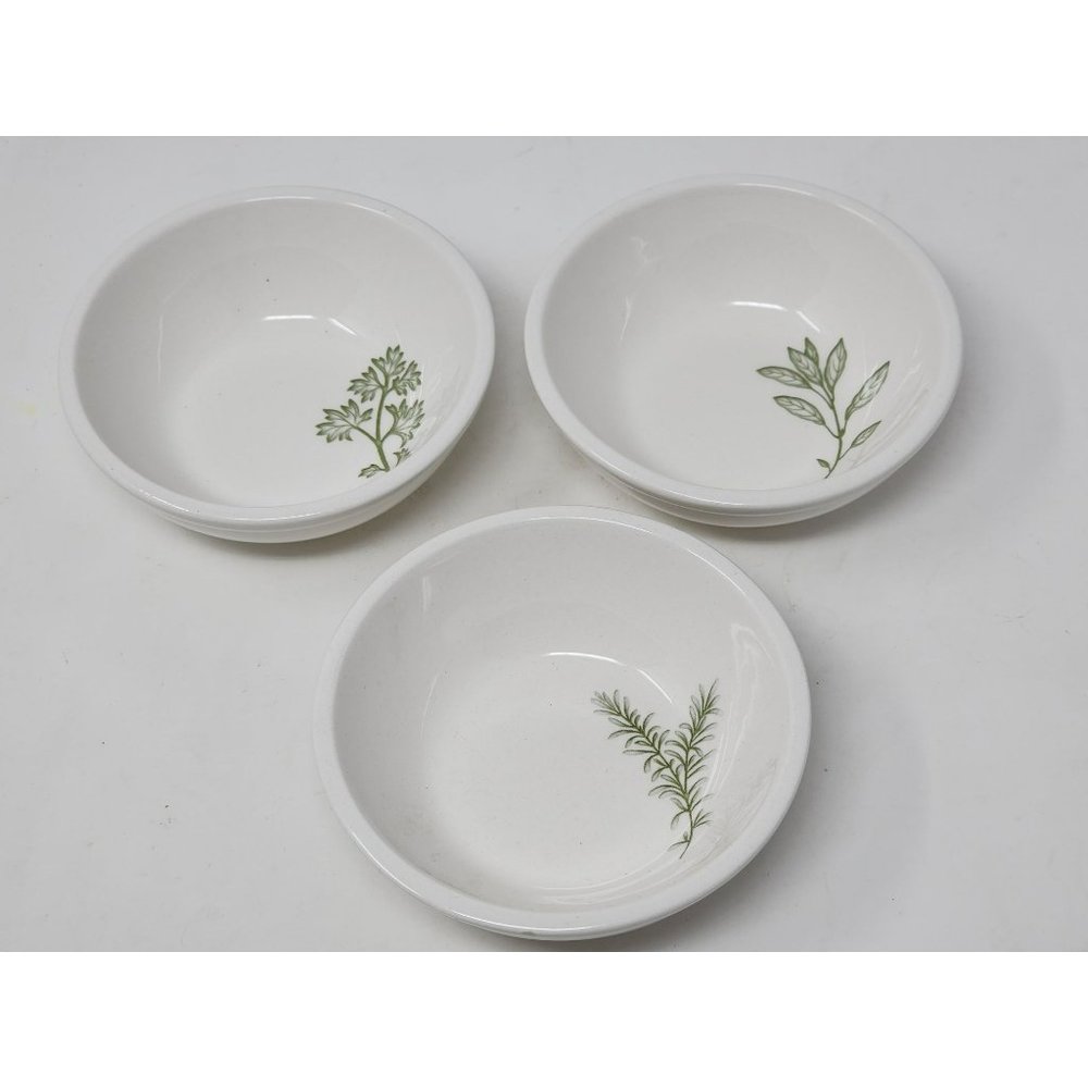 Harry & David Ceramic Dipping Bowls 3-Piece Set‎ Herb Pattern
